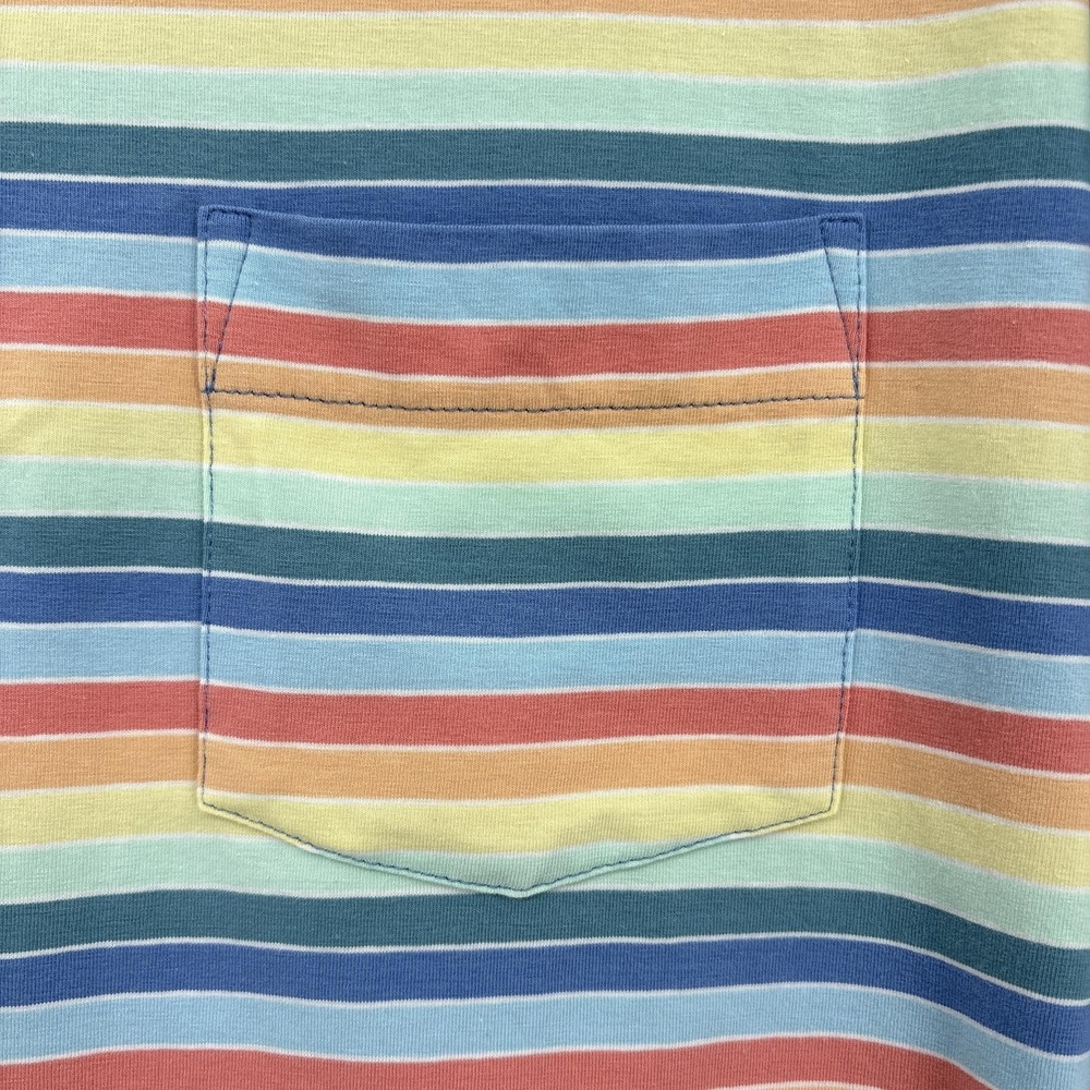 Peter Millar Polo Shirt Mens Large Multicolor Striped Pocket Cotton Stretch Golf - Picture 3 of 11